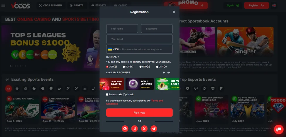 VOdds screenshot